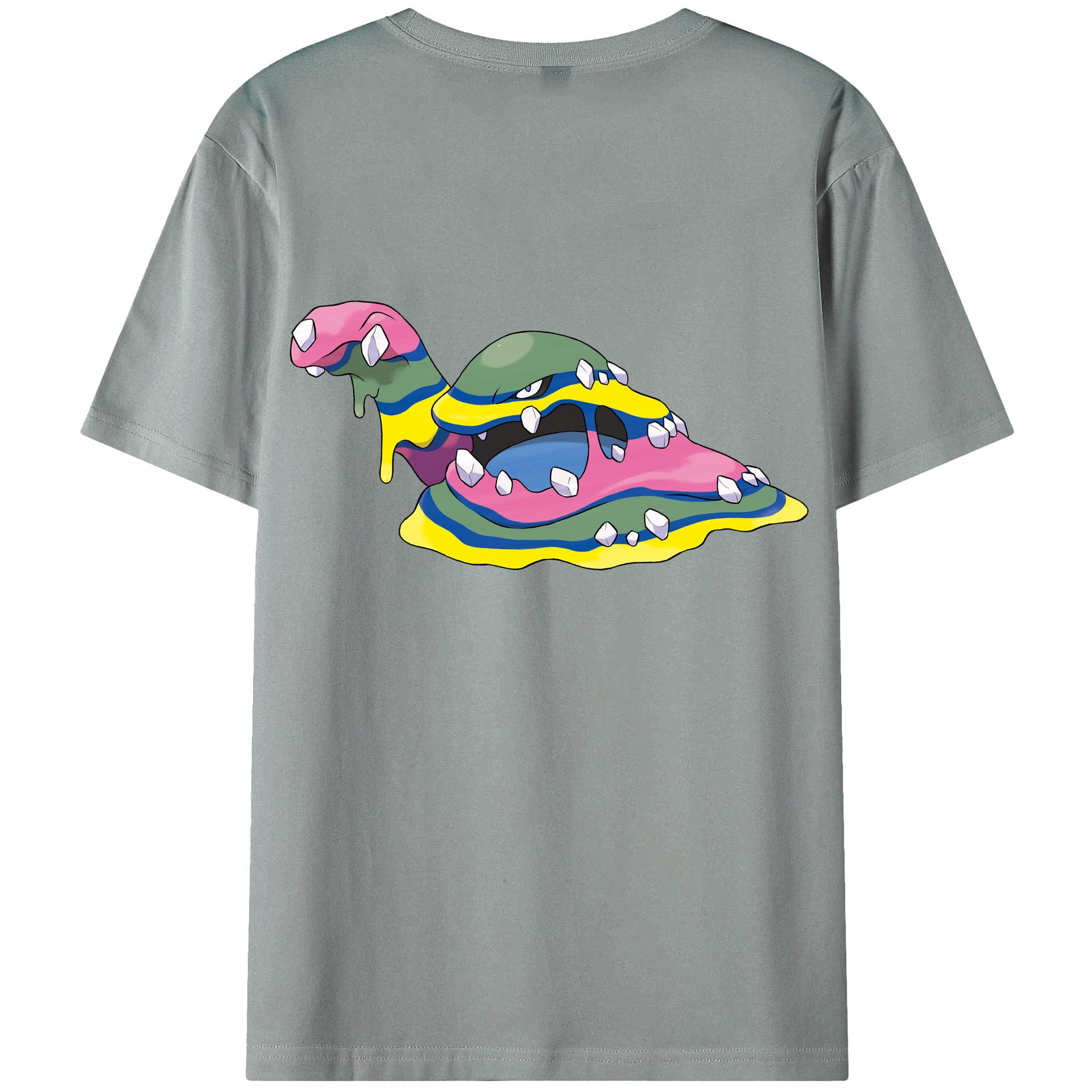 （画像用） ポケットモンスター Pokémon 綿100％ メンズ半袖Tシャツ（バックプリント） 通気性